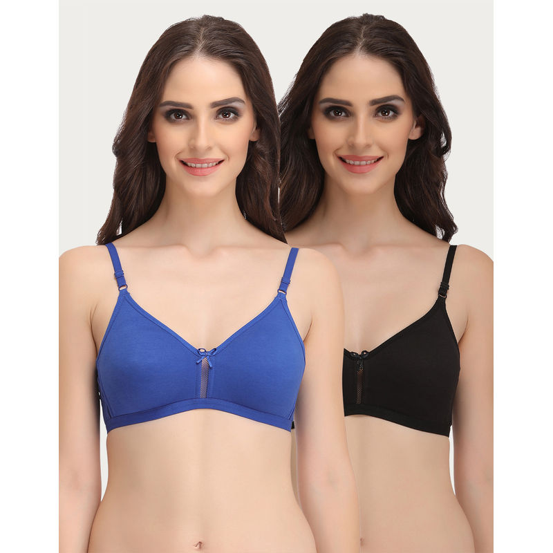 Clovia Pack Of 2 Non-Padded Non-Wired Bra - Multi-Color (38B)
