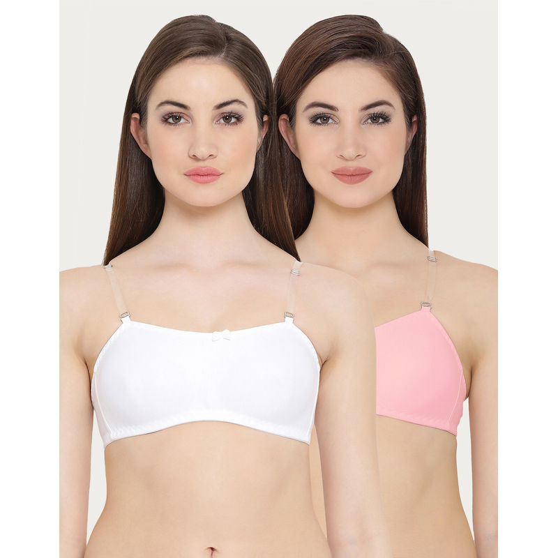 Clovia Pack Of 2 Non-Padded Wirefree Tube Bra With Detachable Transparent Straps - Multi-Color (36C)