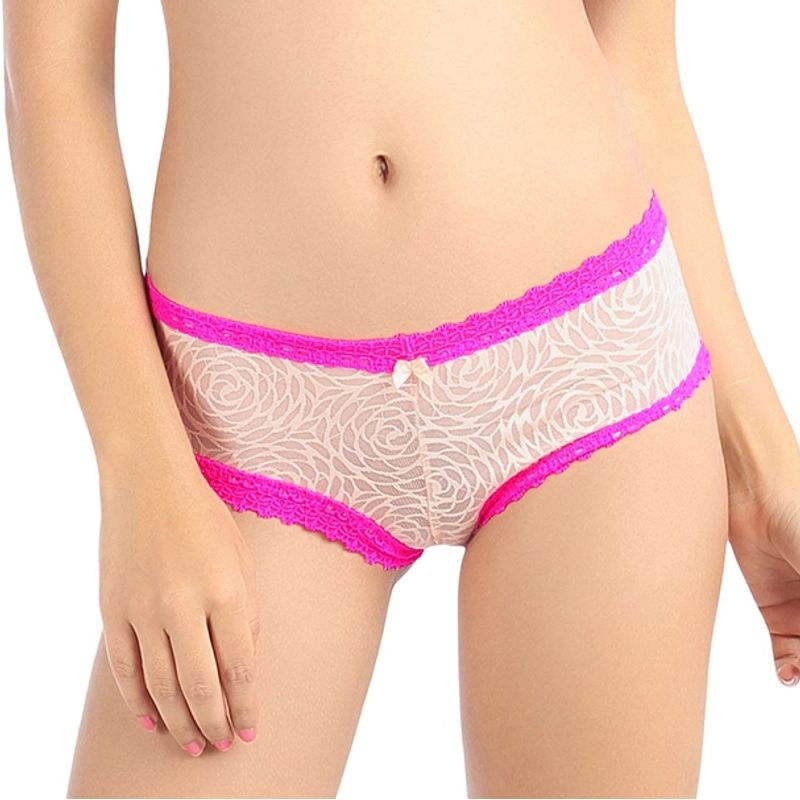 Candyskin Full Lace Brief Nude With Pink - Small