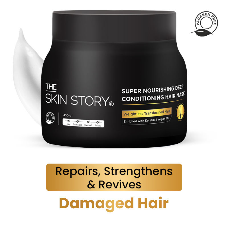 The Skin Story Sulphate Free Keratin Protein Hair Mask For Dry Frizzy Damaged Hair Spa Conditioner