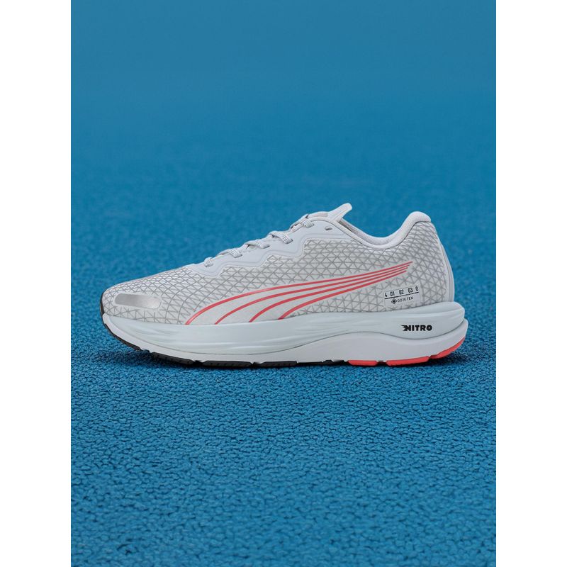 Puma Velocity Nitro 2 GTX Womens Gray Running Shoes (UK 3.5)
