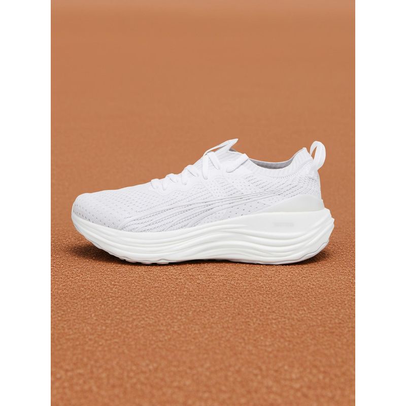 Puma Forever Run NITRO Knit Womens Off White Running Shoes (UK 3.5)
