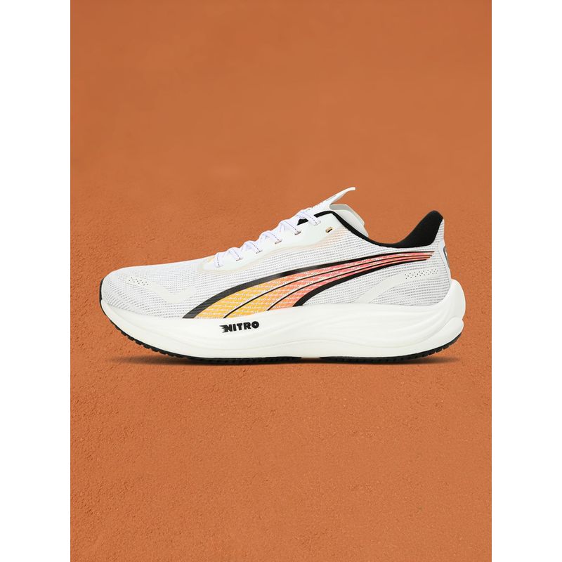 Puma Velocity Nitro 3 Unisex White Sports Shoes (UK 12)