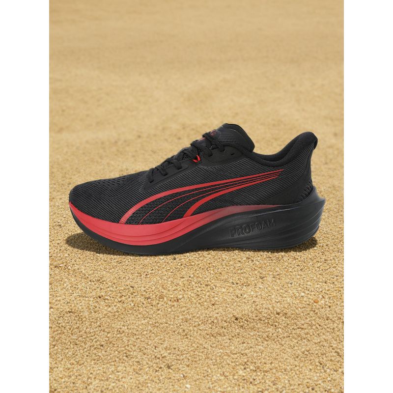 Puma Darter Pro Fade Unisex Black Running Shoes (UK 3)
