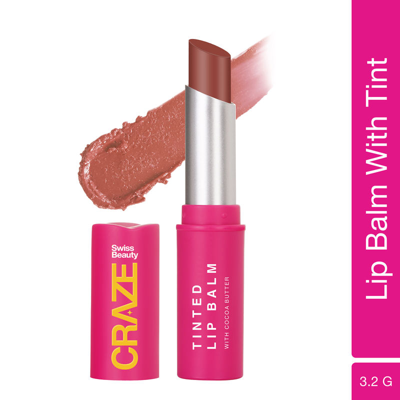 Swiss Beauty CRAZE Tinted Weightless Sheer Coverage Lip Balm With Cocoa Butter - 01 Marshmallow