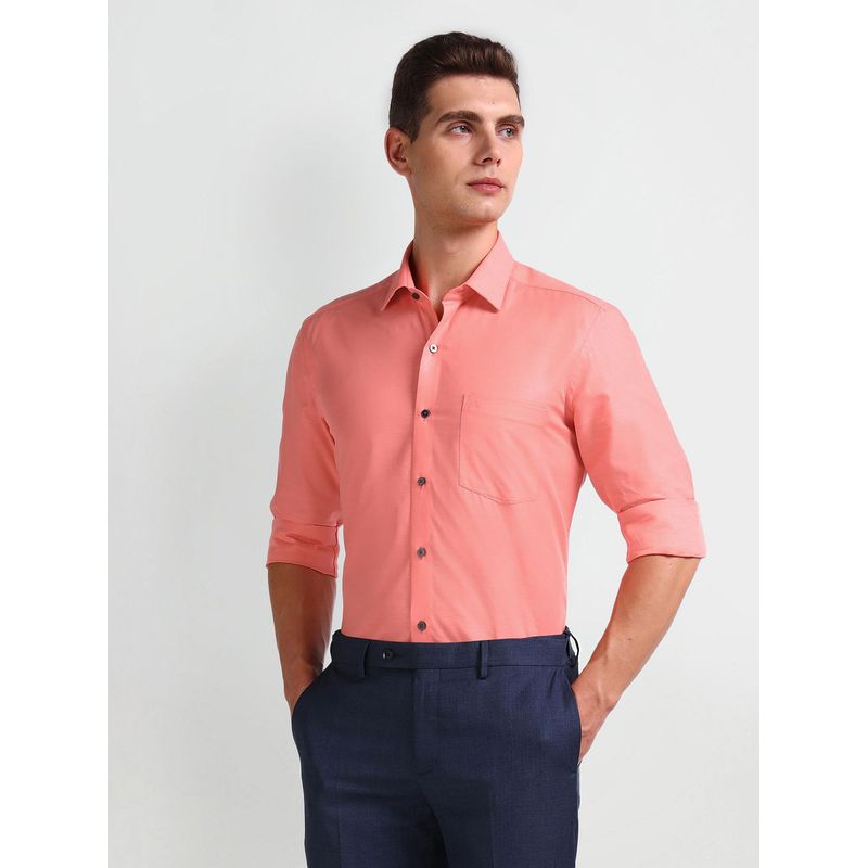 Arrow Manhattan Slim Fit Cotton Peach Formal Shirt (39)