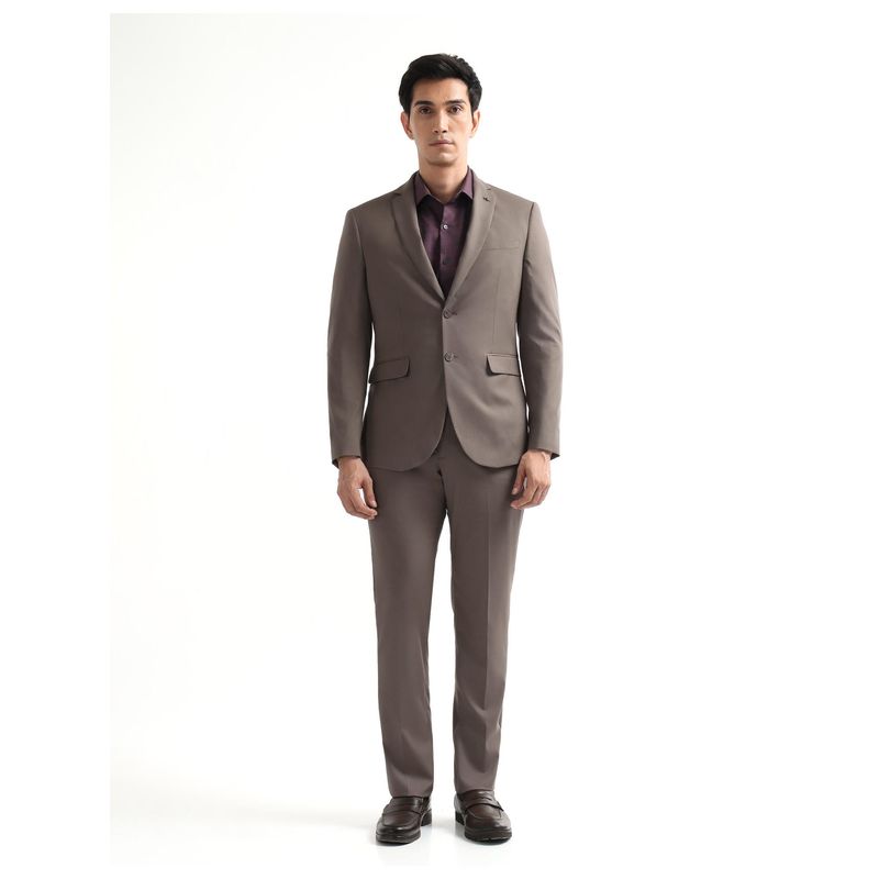 Arrow Mens Tailored Fit Two Piece Suit - Brown (46)