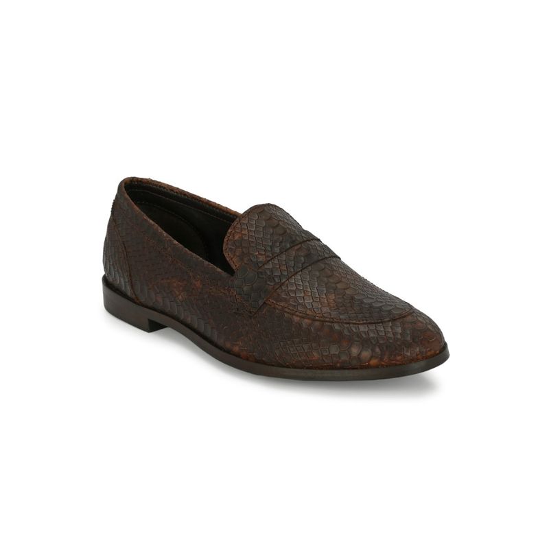 CARLO ROMANO Women Brown Leather Slip On Loafers (UK 5)