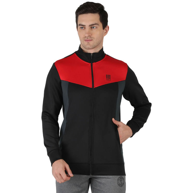 Rock.it Black Regular Fit Full Sleeve Collar Neck Sweatshirt (40)