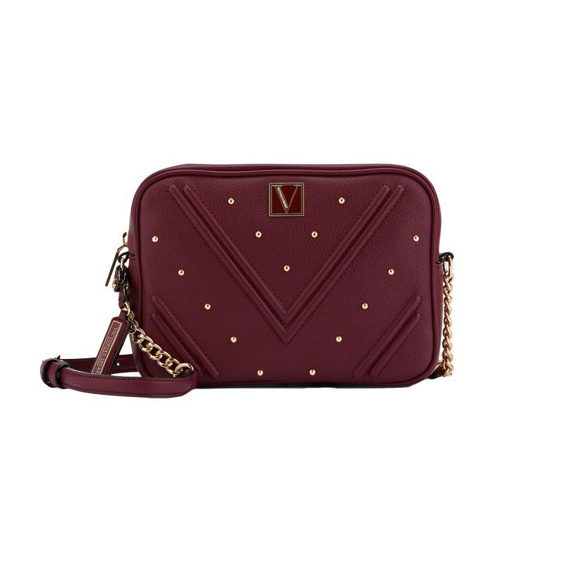 Victoria's Secret Top Zip Crossbody Bag Stud Fashion Crimson Buy