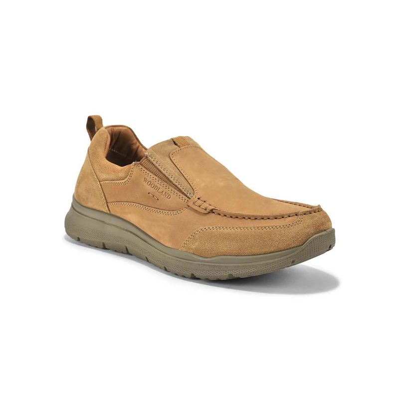 Buy WOODLAND Men Olive Green Casual Slip-On Loafers Online