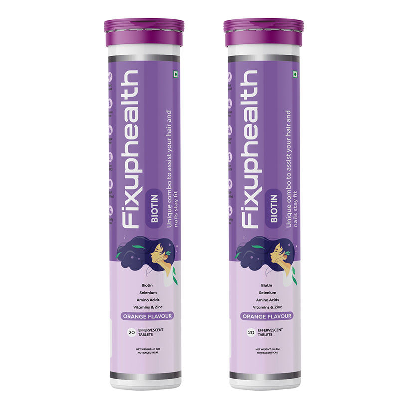 Fixuphealth Biotin Amino Acids Vit And Zinc Tablets Orange (Pack Of 2) Buy Fixuphealth Biotin