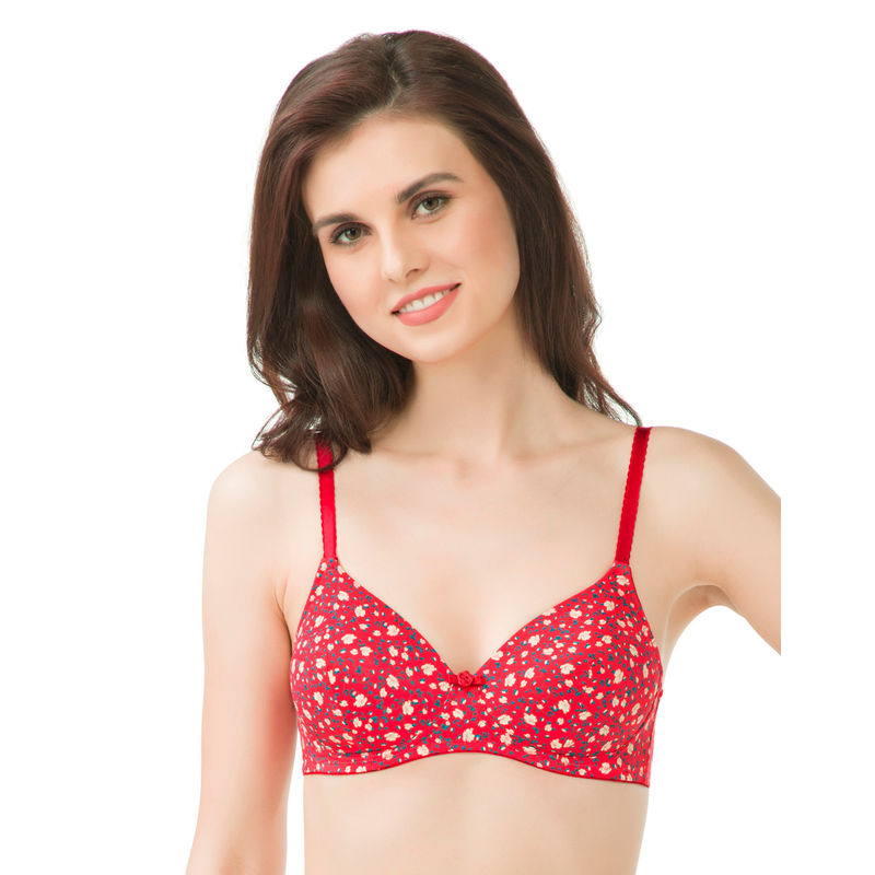 Amante Florette Padded Non-Wired T-Shirt Bra - Red (36C)