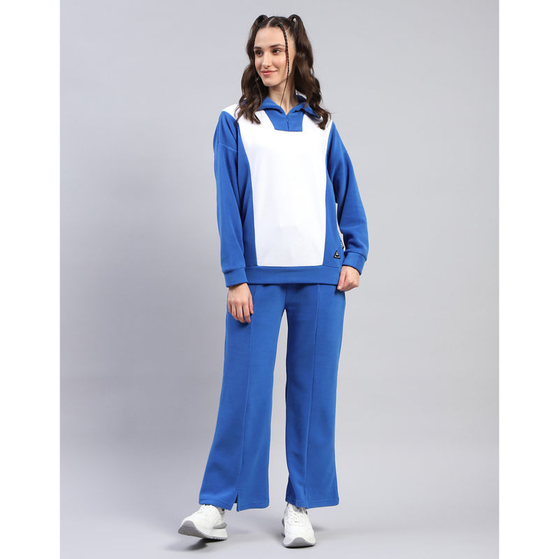 Rock.it Womens Colorblock Blue Collared Neck Full Sleeve Tracksuit (Set of 2) (4XL)