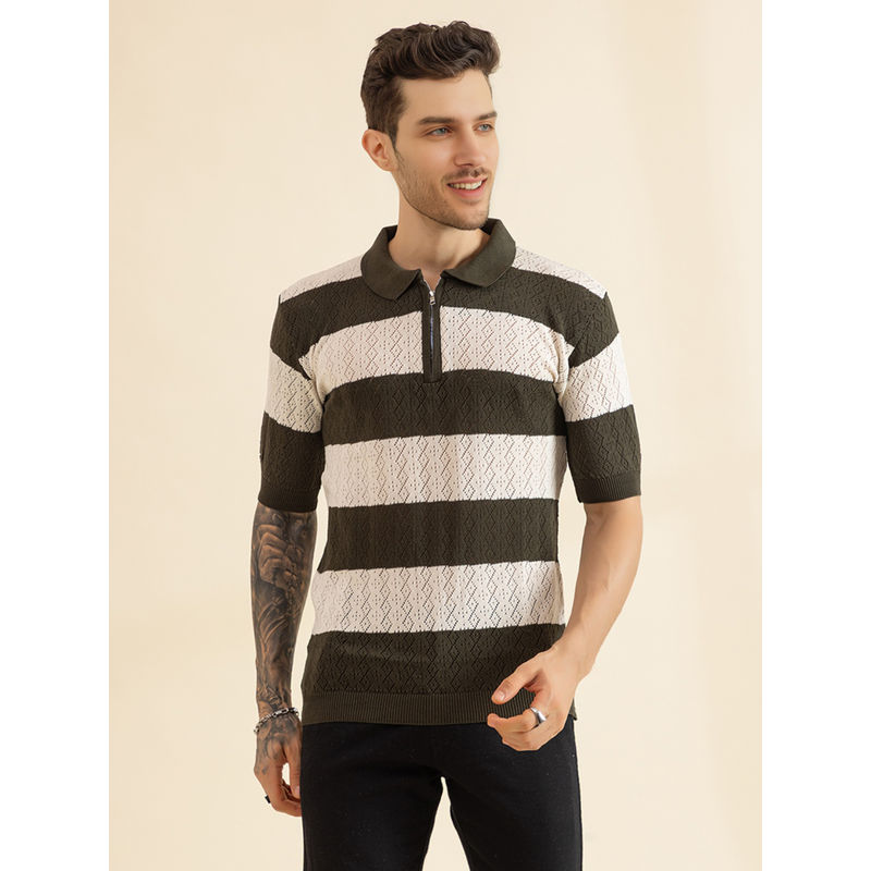 ☆kok・・・☆ Buy CHKOKKO Men White Black Pure Cotton Knitted Zipper Polo T