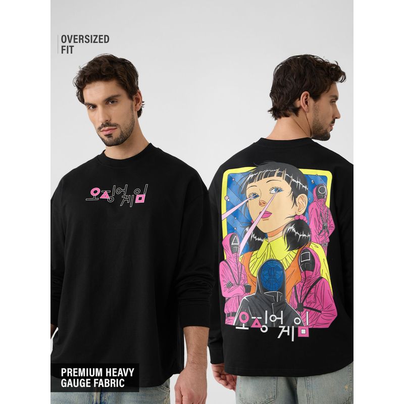 The Souled Store Squid Game: Players Men Oversized Full Sleeve T-Shirt (M)