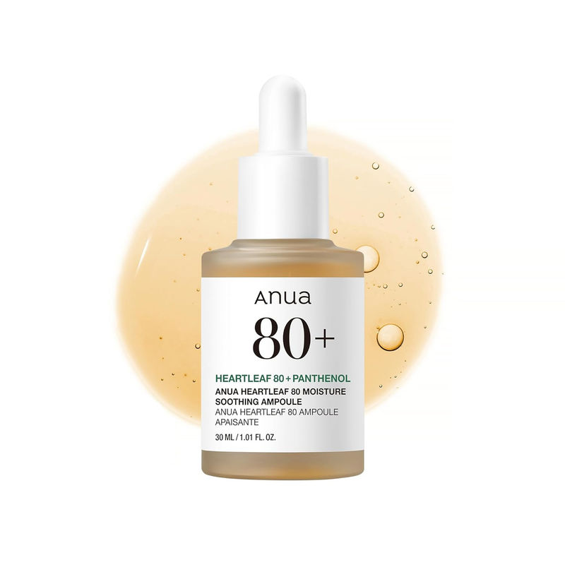 Anua Heartleaf 80 Moisture Soothing Ampoule with Hyaluronic Acid, Hydrates & Reduces Redness