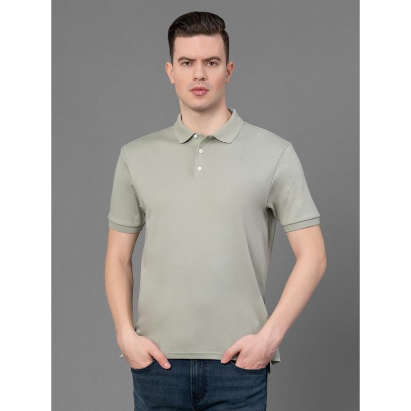 Red Tape Sage Pure Cotton Solid Mens Polo T-Shirt (2XL)