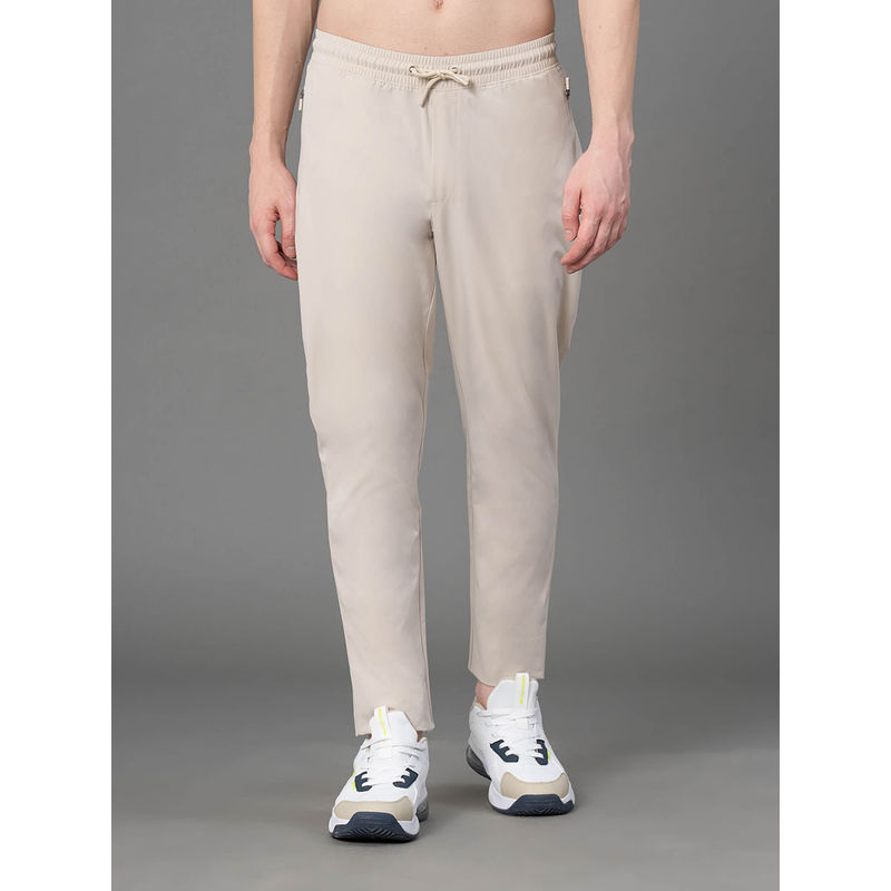 Red Tape Off White Polyester Stretch Solid Men's Activewear Trackpant (36)