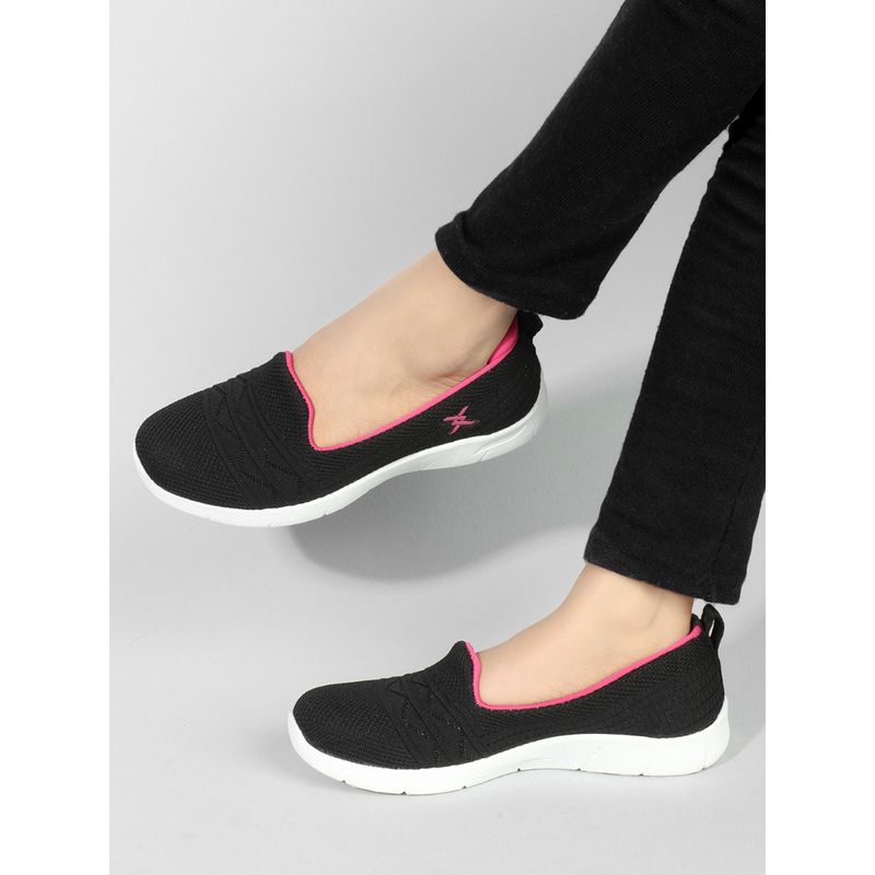 Carlton London Black Design Women Slip-On Sneakers (EURO 38)