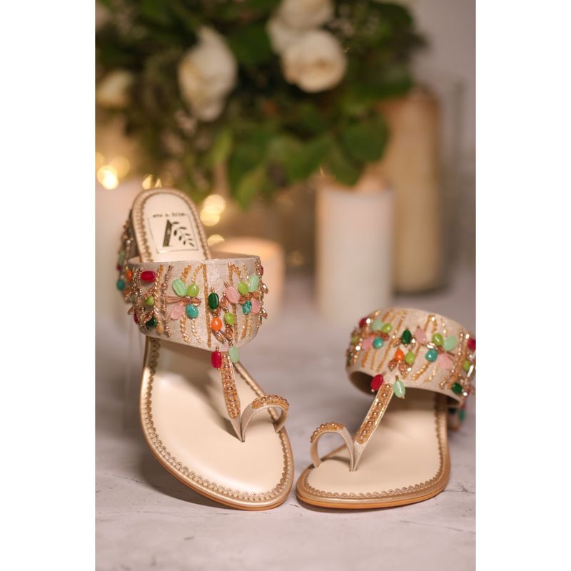 House of Vian Irya Block Heel Kolhapuris (EURO 36)