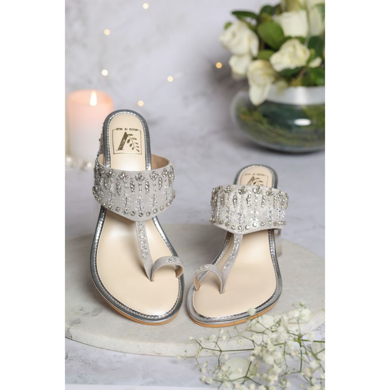 House of Vian Sitarah Block Heel Kolhapuris (EURO 36)