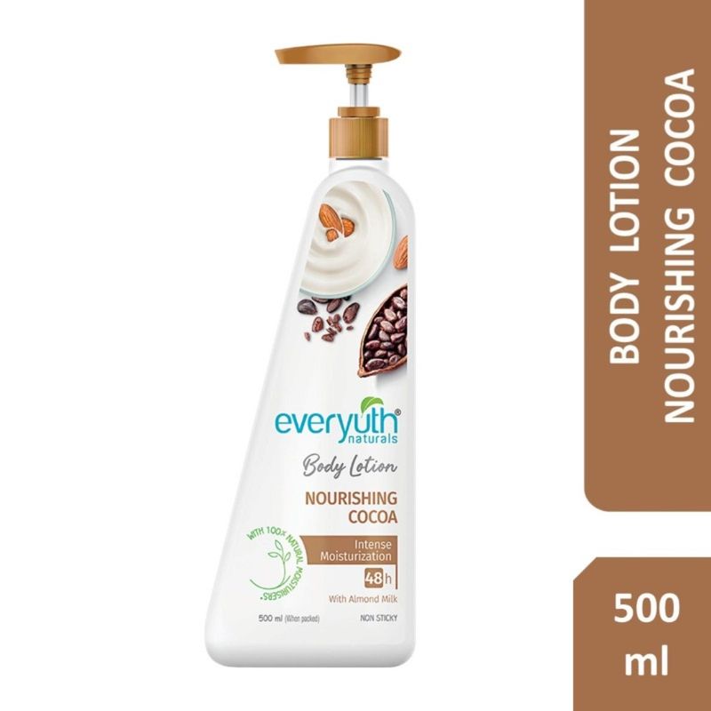 Everyuth Naturals Body Lotion - Nourishing Cocoa with 100% Natural Almond Milk, Non-Sticky
