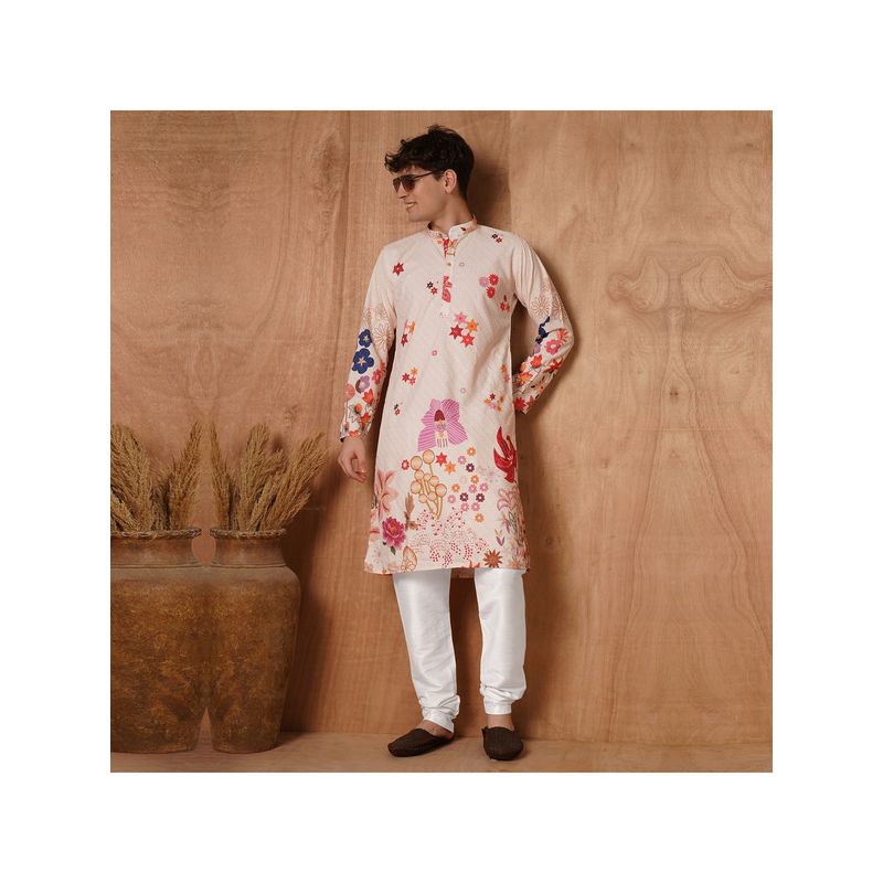 TRYBUY.IN Men Cotton Chikankari Kurta with Pant (S)