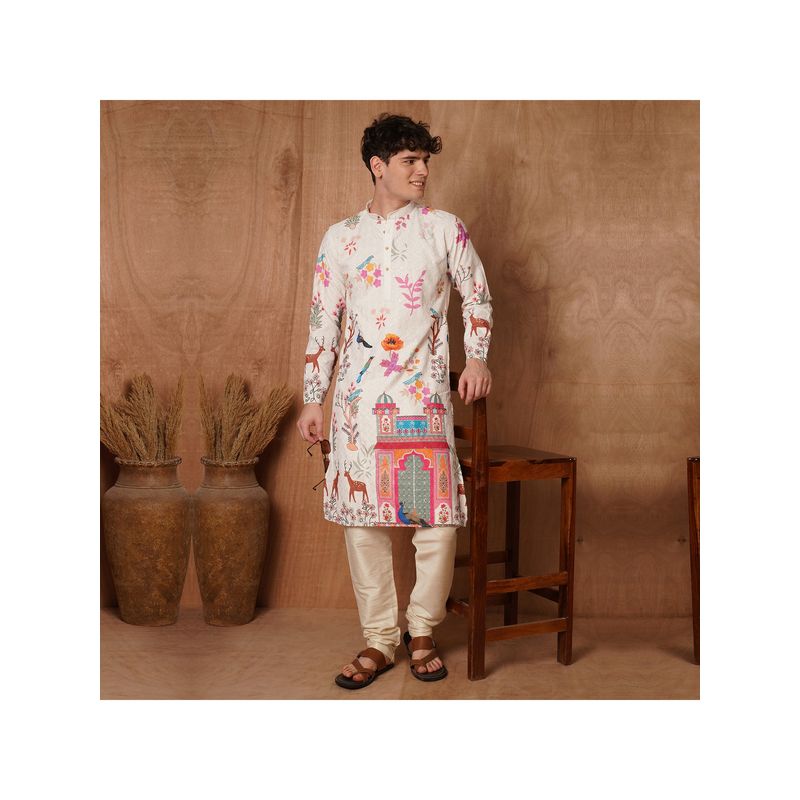 TRYBUY.IN Men Full Sleeves Kurta with Pant (S)