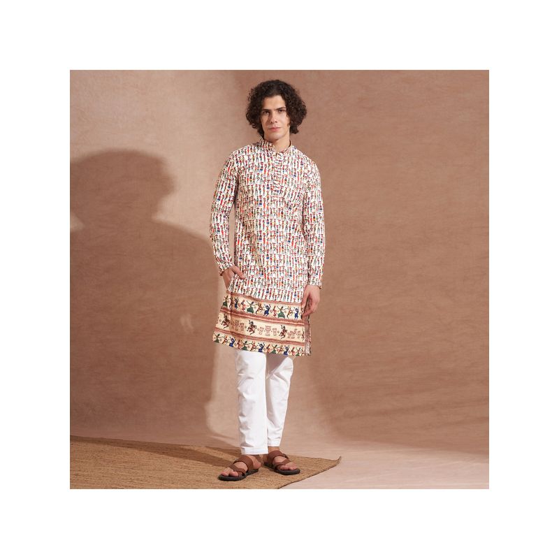 TRYBUY.IN Men Chikankari Cotton Kurta with Pant (S)