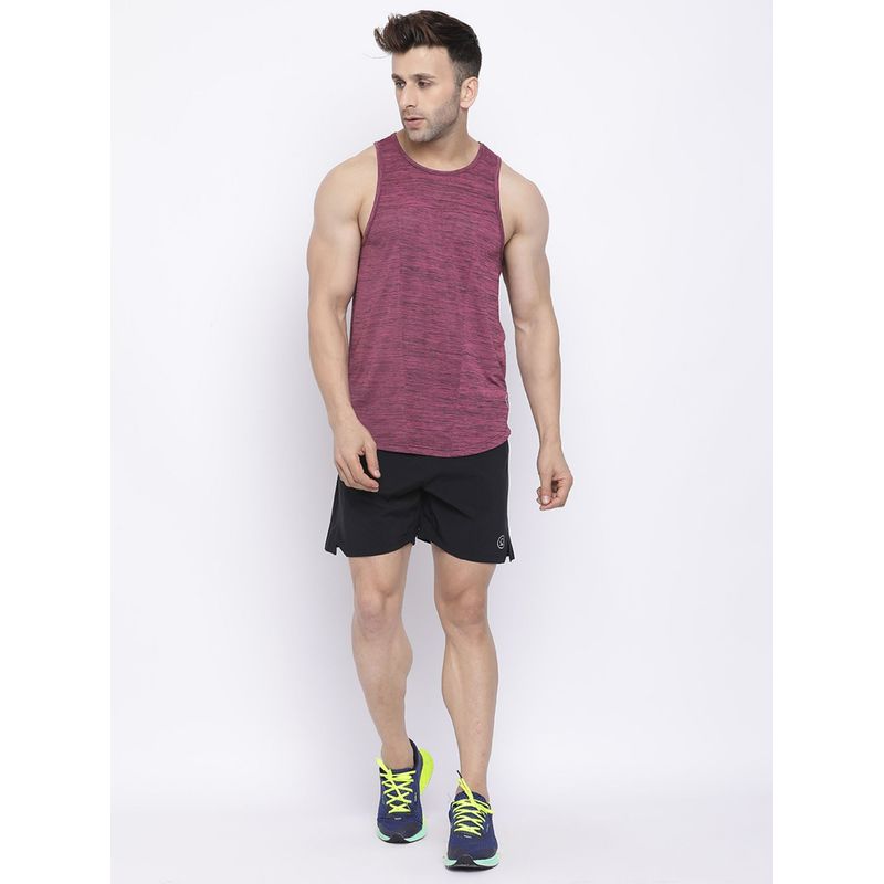Chkokko Men Magenta Tank Top with Shorts (Set of 2) (S)