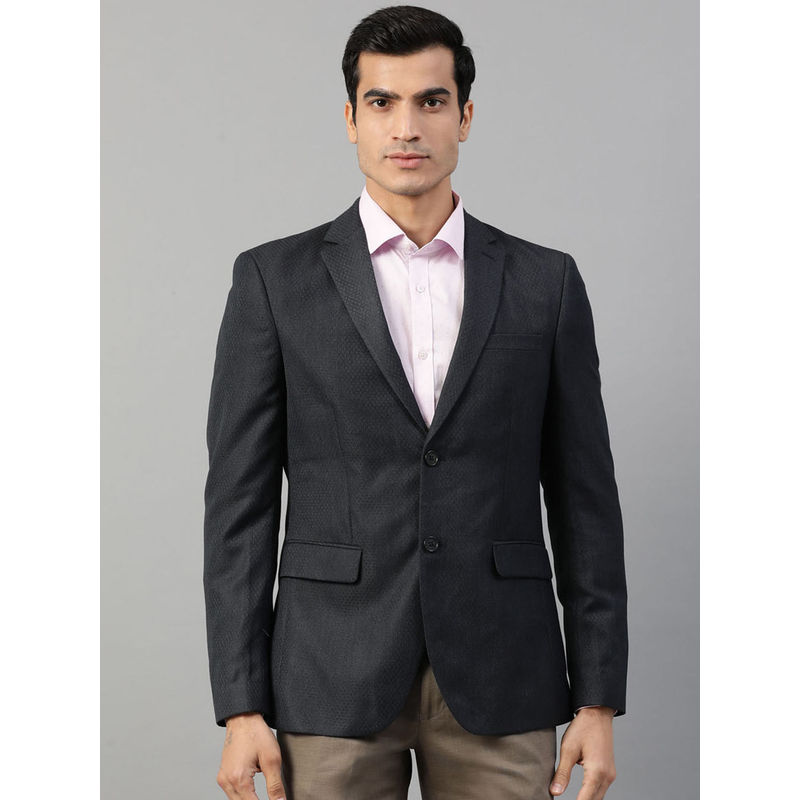 HARSAM Grey Solid Blazer (S)