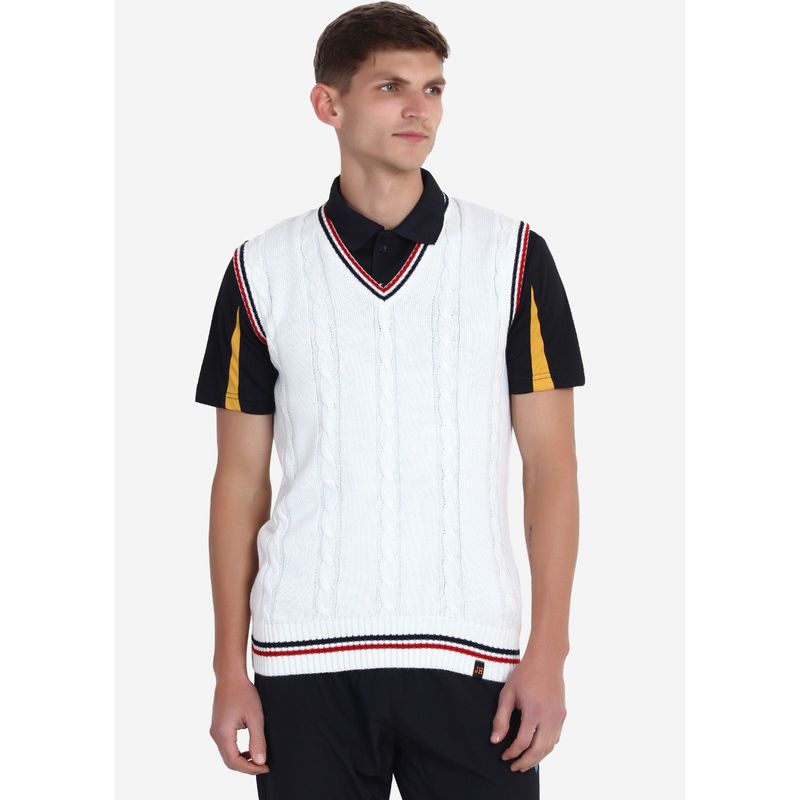 Joe Hazel Milky White Cricket Sweater (L)