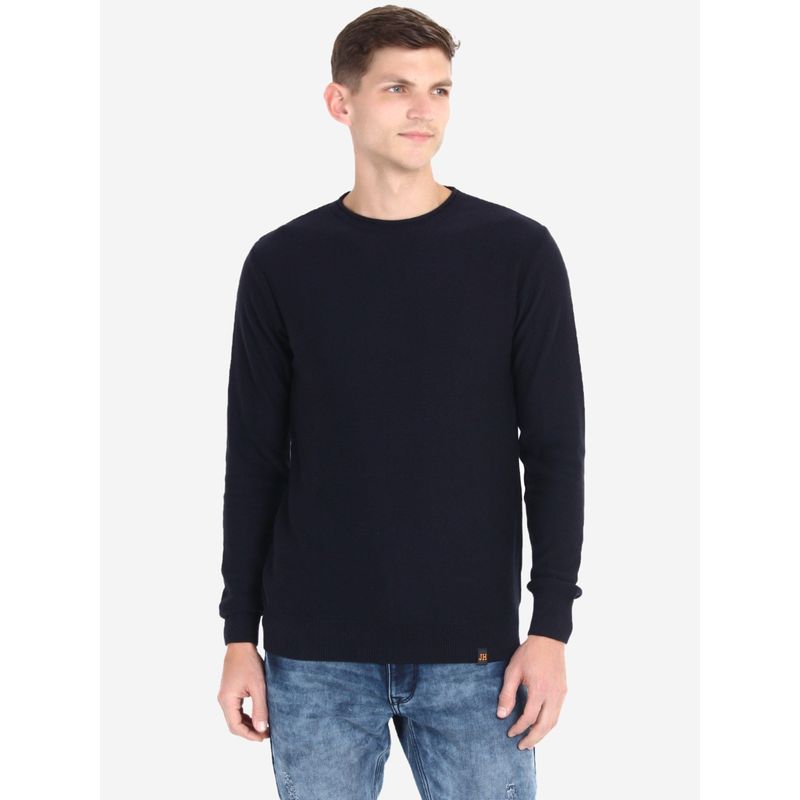 Joe Hazel Navy Blue Rollover Neck Pullover (M)