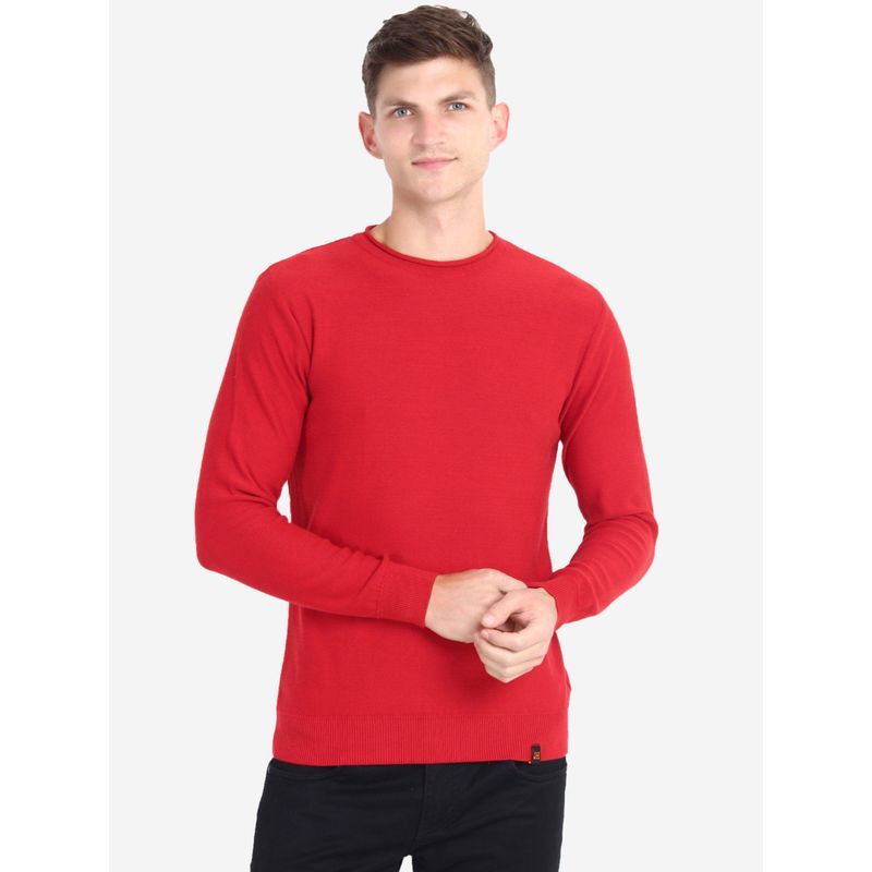 Joe Hazel Blood Red Rollover Neck Pullover (M)