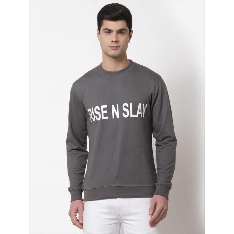Style Quotient Mens Round Neck Typography Sweatshirts (S)