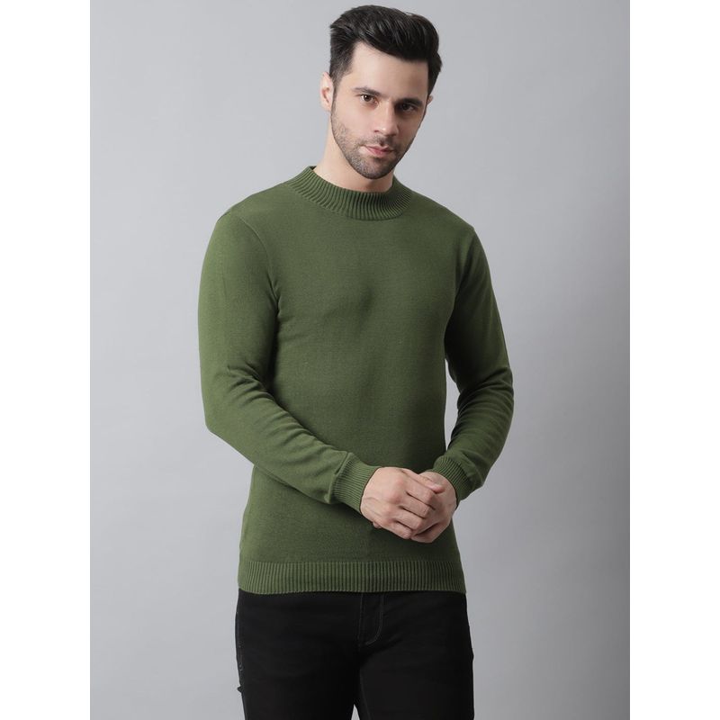 Style Quotient Men Olive Green Sweatshirt (S)