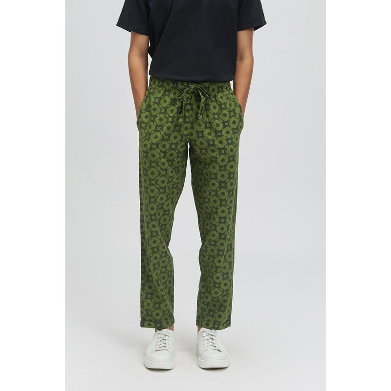 TERRA LUNA Idle Mega Moon Bloom Trousers - Olive (M)