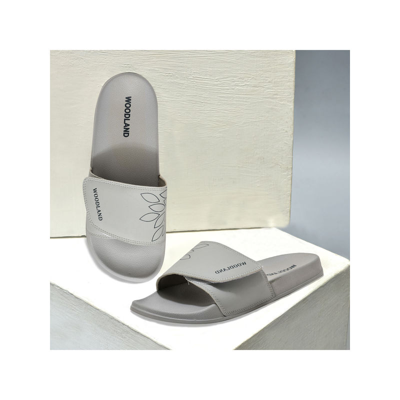 WOODLAND Mens Velcro Sliders-Grey (UK-6)
