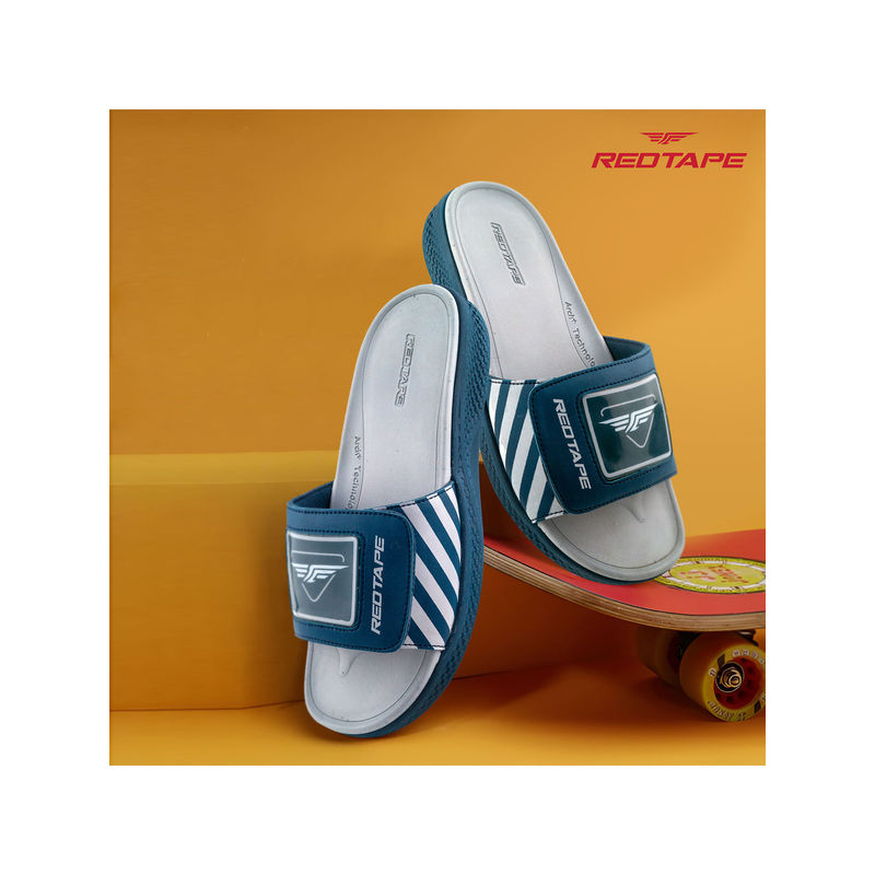 Red Tape Mens EVA Comfort Printed Velcro Sliders (UK 7)