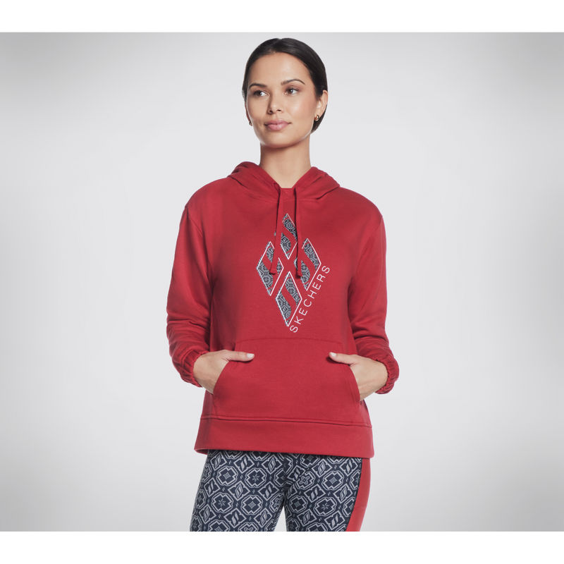 SKECHERS Diamond Legacy Pull Over Hoodies Red (S)