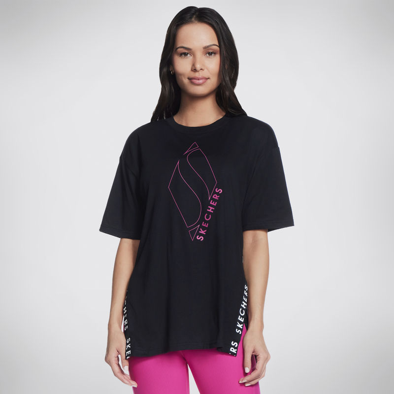 SKECHERS Diamond Logo Tape Tee TShirt Black Buy SKECHERS Diamond Logo