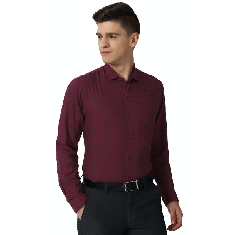 Peter England Maroon Liva Reviva Full Sleeves Formal Shirt Buy Peter England Maroon Liva Reviva