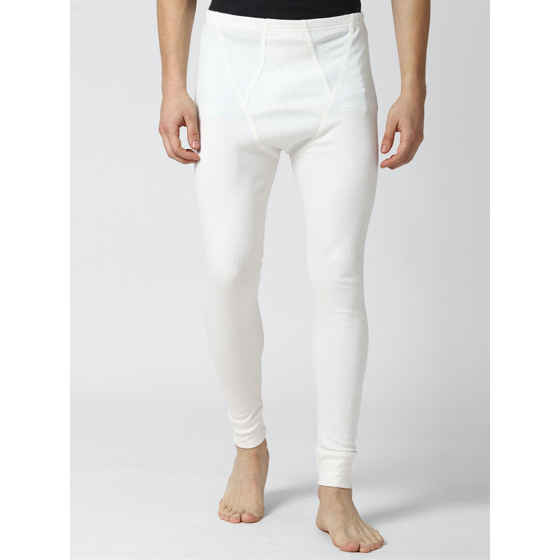 Peter England Men White Thermal Pants (M)