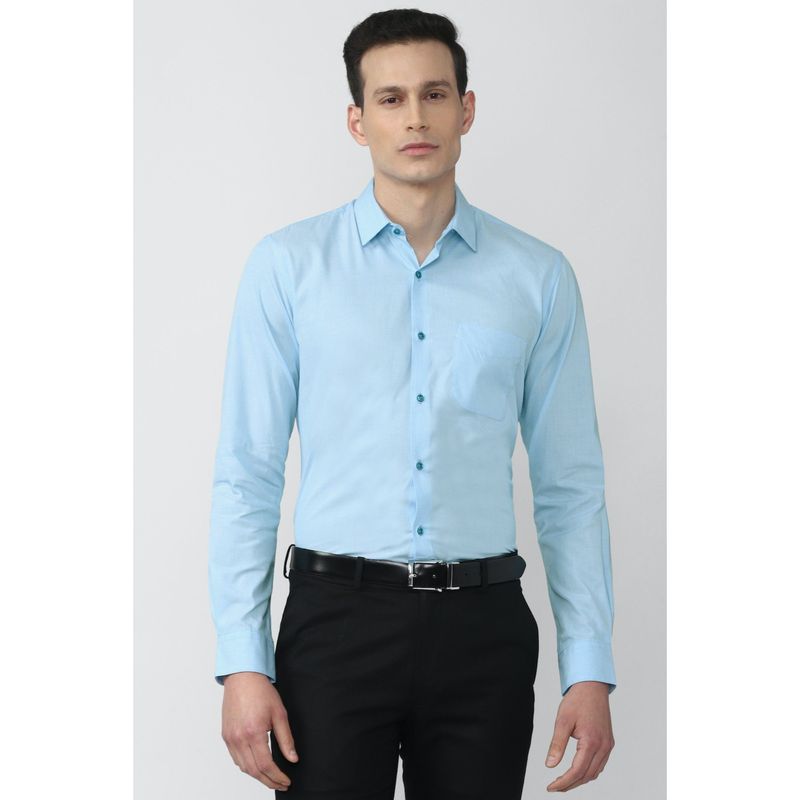 Peter England Men Blue Regular Fit Formal Shirts (38)