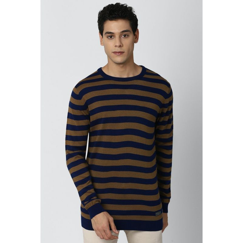 Peter England Men Brown Sweater (S)