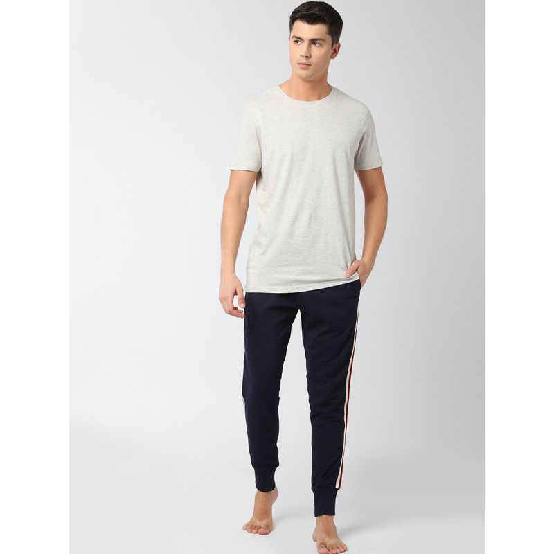 Peter England Grey T-shirt Joggers Combo (XL)