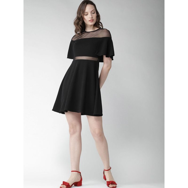 Puff-sleeved smocked dress - Black - Ladies | H&M IN
