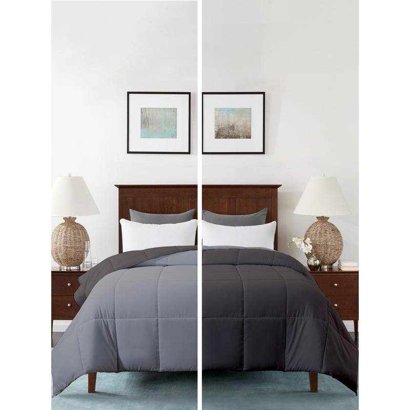 Razzai Microfiber 200Gsm Reversible All Weather Comforters |Dark Grey & Grey|Single Bed