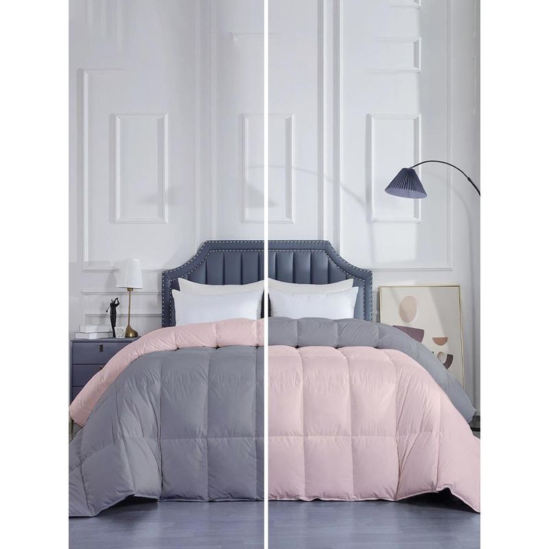 Razzai Microfiber 300Gsm Mild Winter Reversible Single Bed Comforters|Peach & Greys